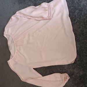 Pink polyester sheer long sleeve
